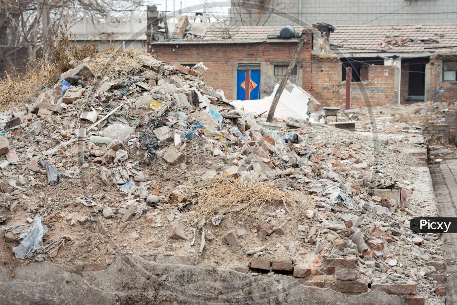 Demolition Of Old Houses In Suburban Beijing, China
