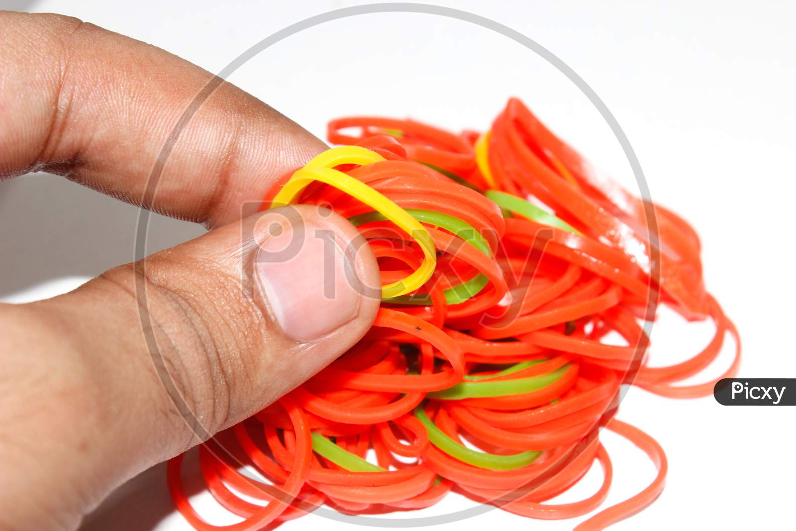 Rubber bands with white background