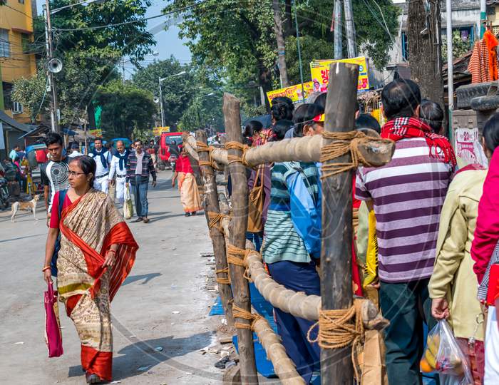 People Are Gathered At Road During Kolpotoru Utsab, At Cossipore In Kolkata, West Bengal, India On January 2020