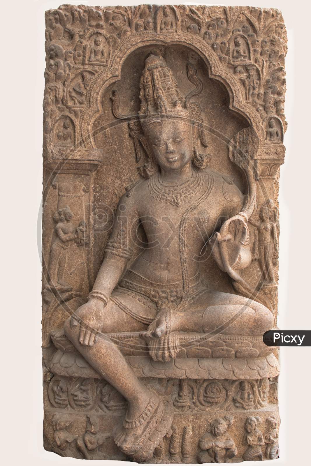Archaeological Sculpture Of Avalokitesvara From Indian Mythology
