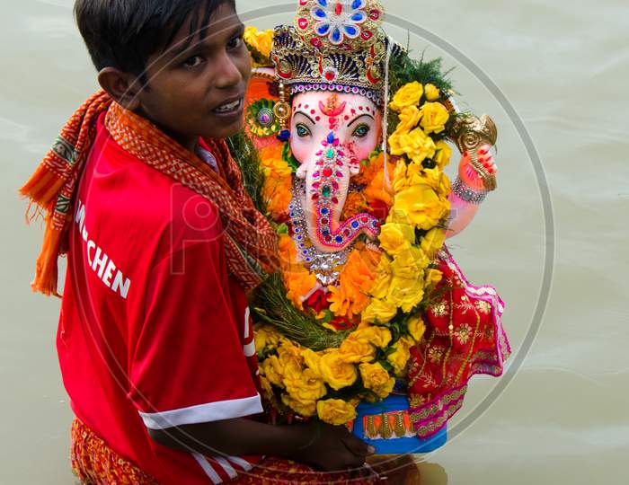 Ritual of Lord Ganesha idol immersion