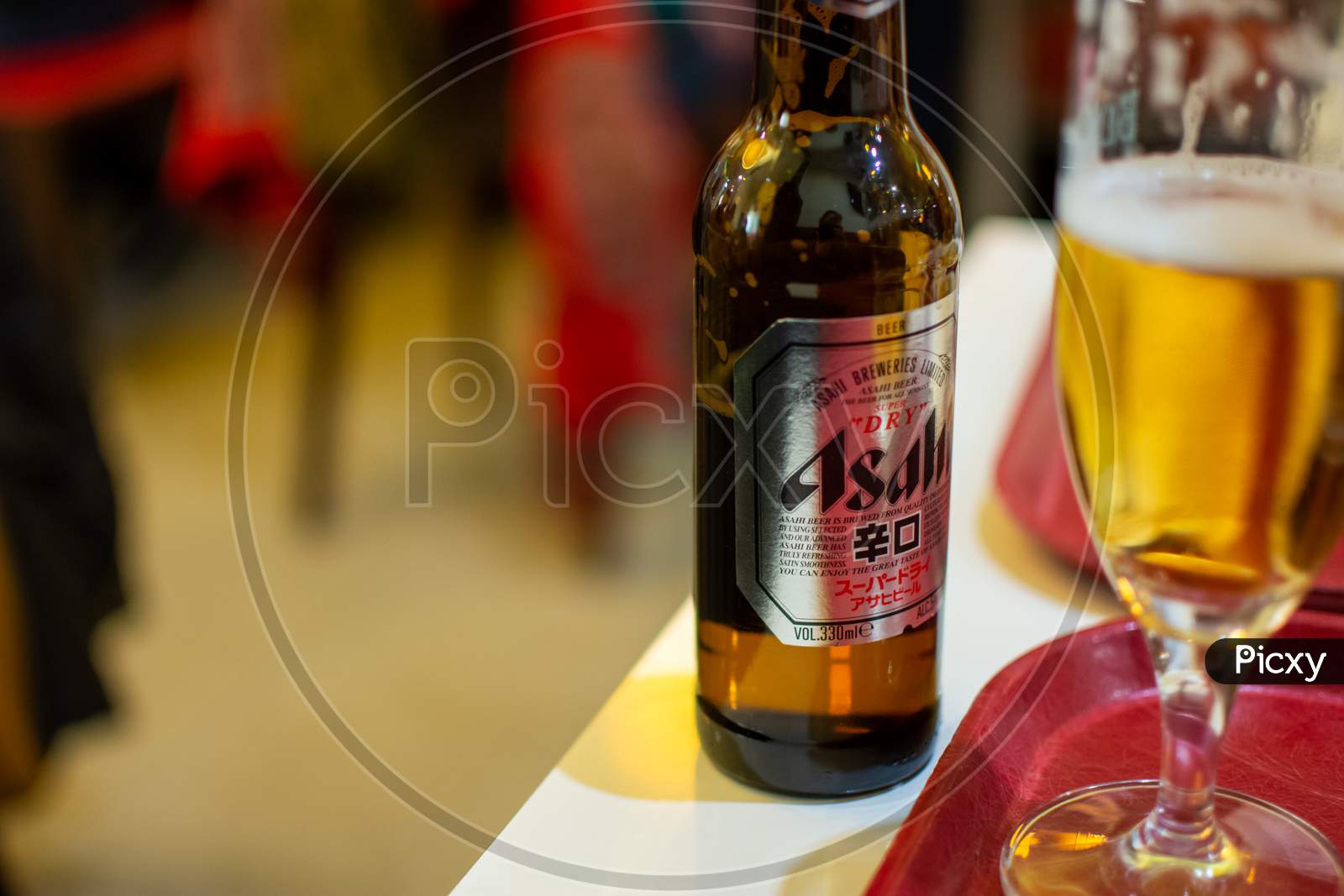 Asahi Super Dry Beer Served In A Bar In Berlin, Germany
