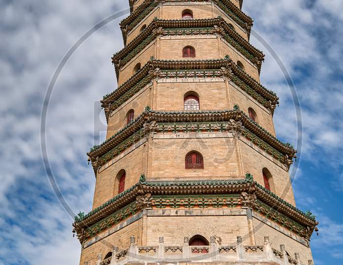 Glazed Octagonal Pagoda At Xumifushou Temple In Chengde Mountain Resort In Chengde, China
