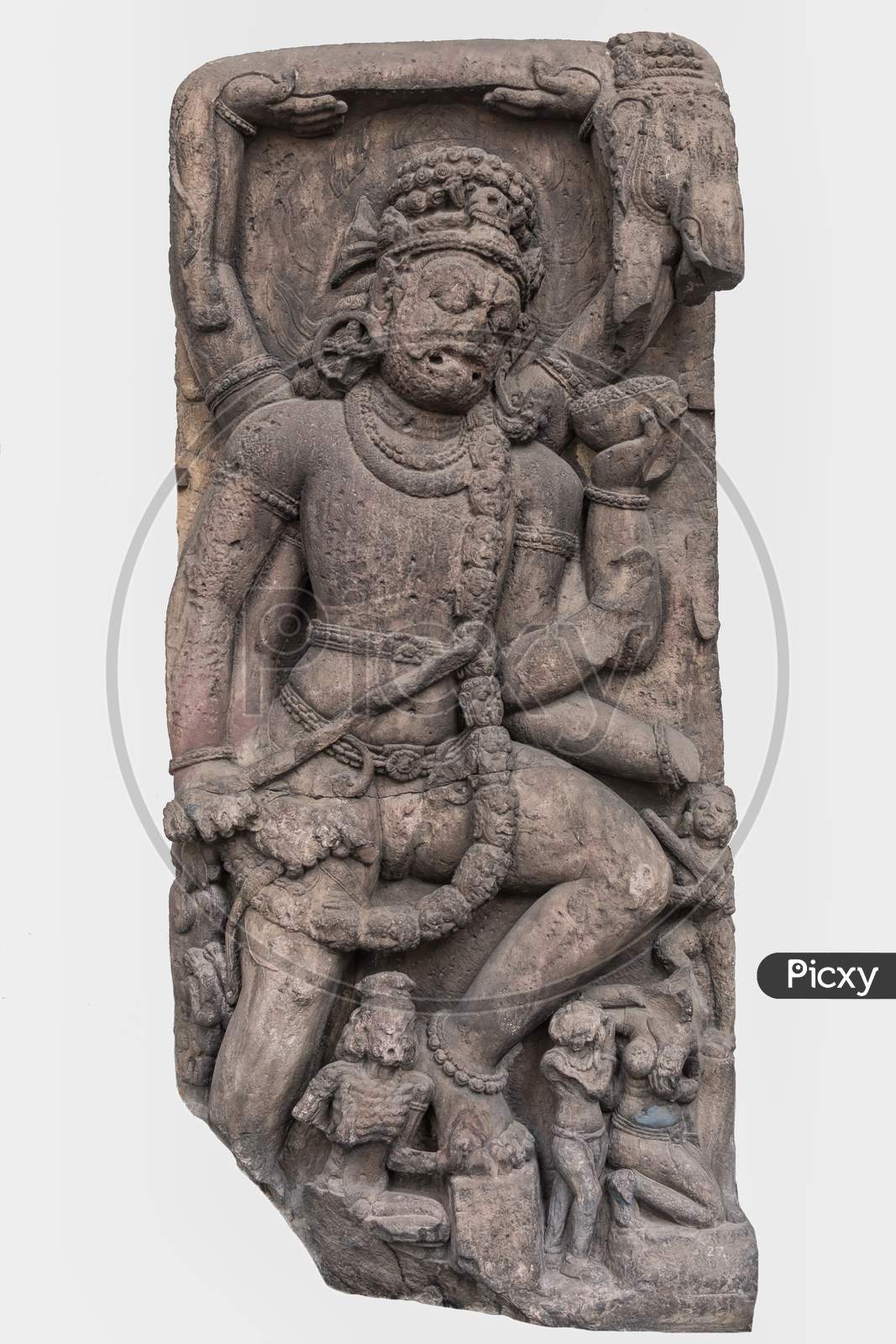 Archaeological Sculpture Of Rkshasha From Indian Mythology Of Eleventh Century
