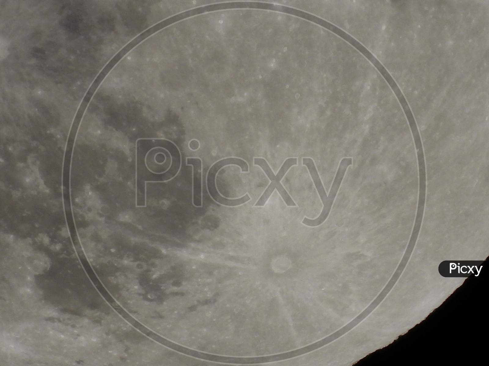 Full Moon Close Up View In Dark Night Full Zoom 6