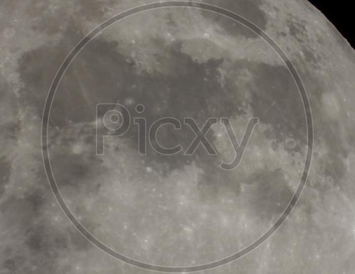 Full Moon Close Up View In Dark Night Full Zoom 7
