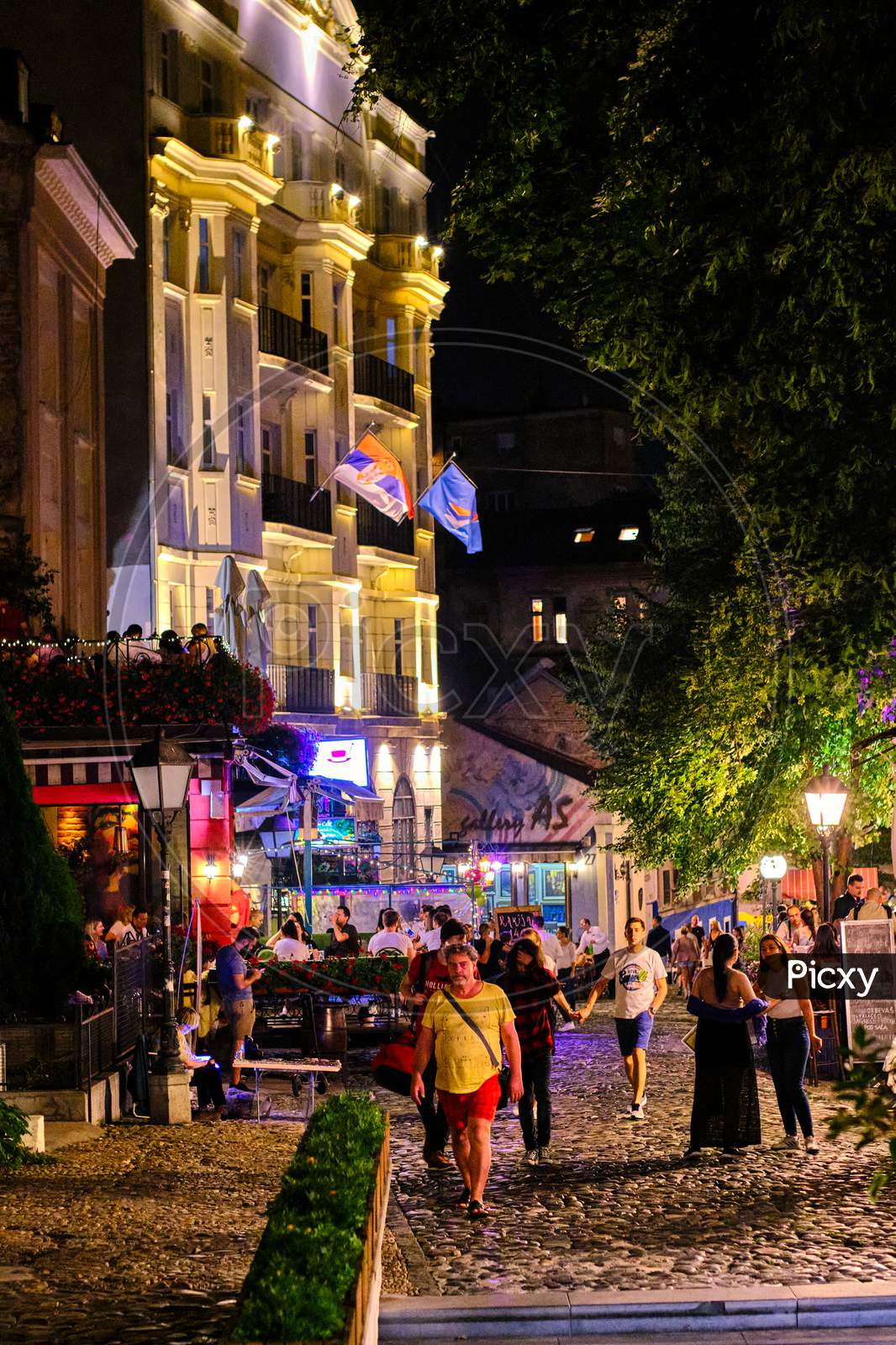 Skadarlija Street, Old Bohemian Street In Belgrade, Capital Of Serbia