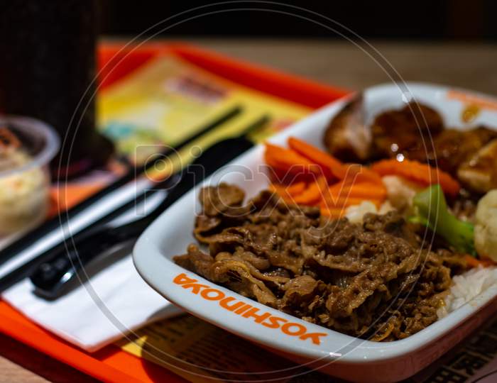 Set Meal At Yoshinoya, Japanese Multinational Fast Food Chain In Beijing, China