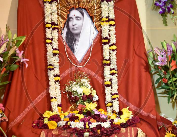 Picture Of Maa Sarada Devi Decorated For Kolpotoru Utsab, At Cossipore Garden House Or Udyanbati, Present Ramakrishna Math In Kolkata, West Bengal, India On 1St January 2020