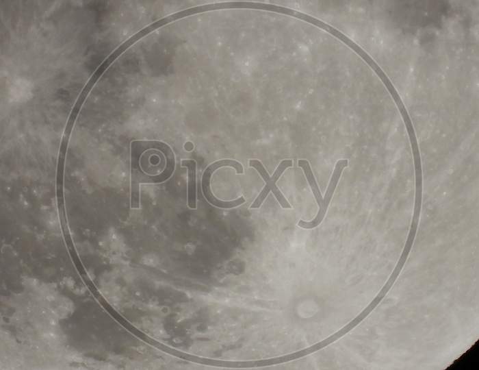 Full Moon Close Up View In Dark Night Full Zoom 5