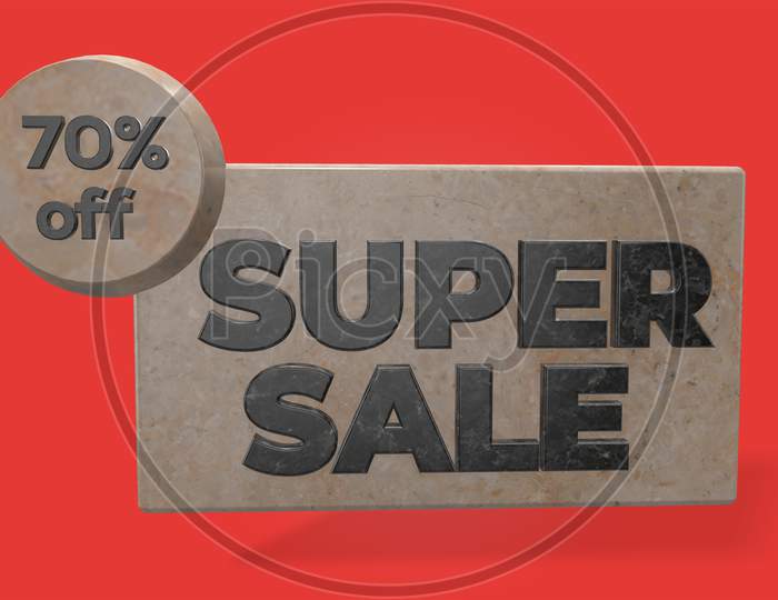 70% Off Super Sale 3D Render Use For Landing Page, Template, Ui, Website, Poster, Banner, Flyer, Background, Gift Card, Coupon, Label, Wallpaper,Sale Promotion,Advertising, Marketing
