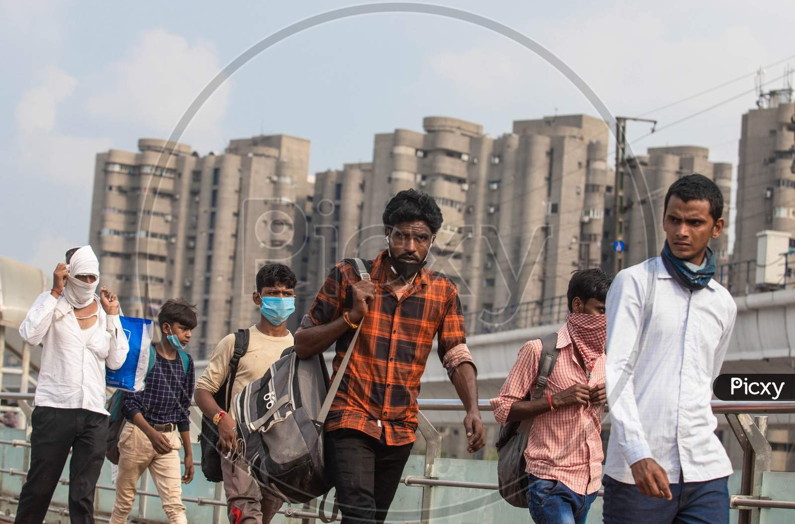 Migrant Workers Returning Back From Bihar And Uttar Pradesh At Kaushambi Bus Terminal In Ghaziabad, India On August 8, 2020.