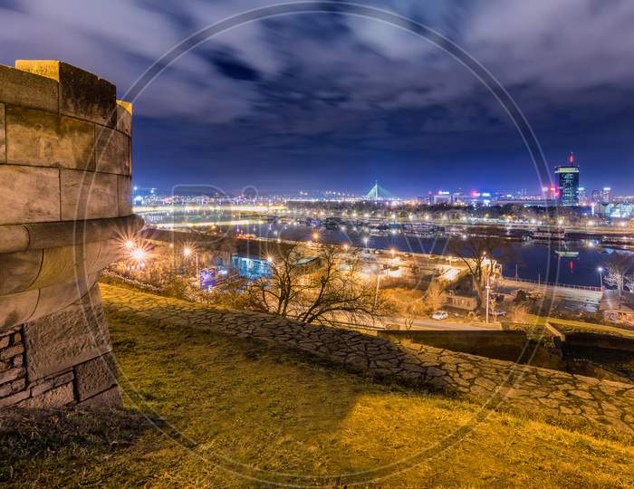 View From The Belgrade Fortress At The New Belgrade Municipality In Serbia