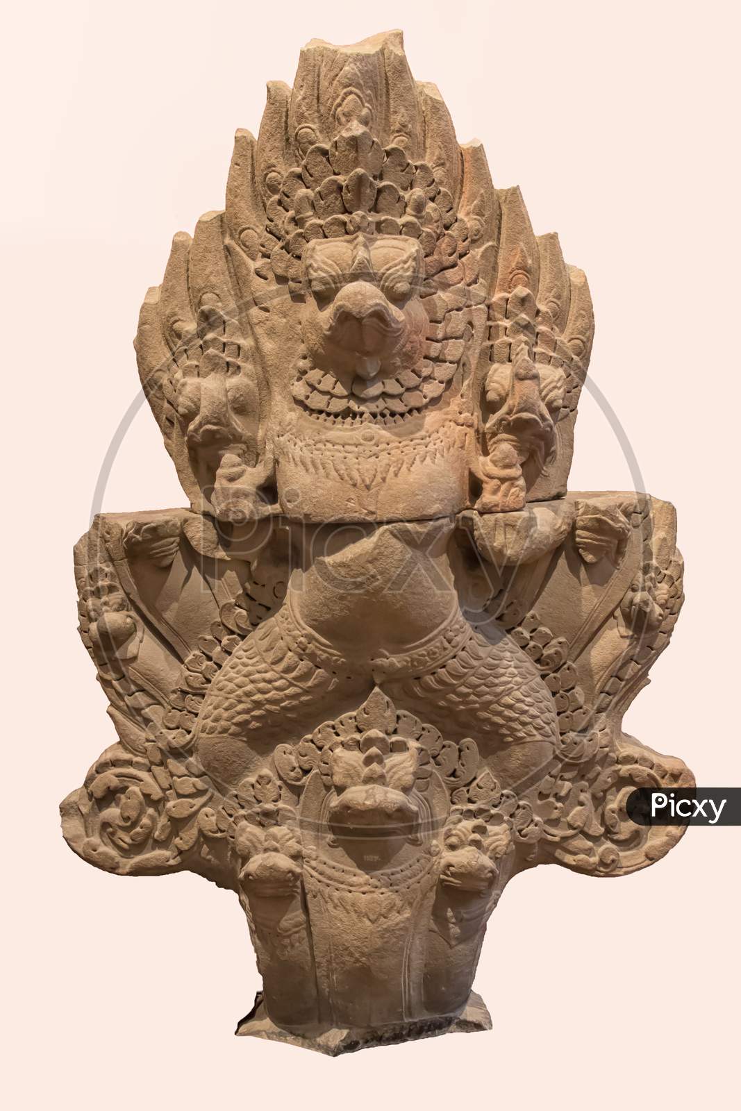 Archaeological Sculpture Of Garuda, The Mount Of Vishnu From Indian Mythology