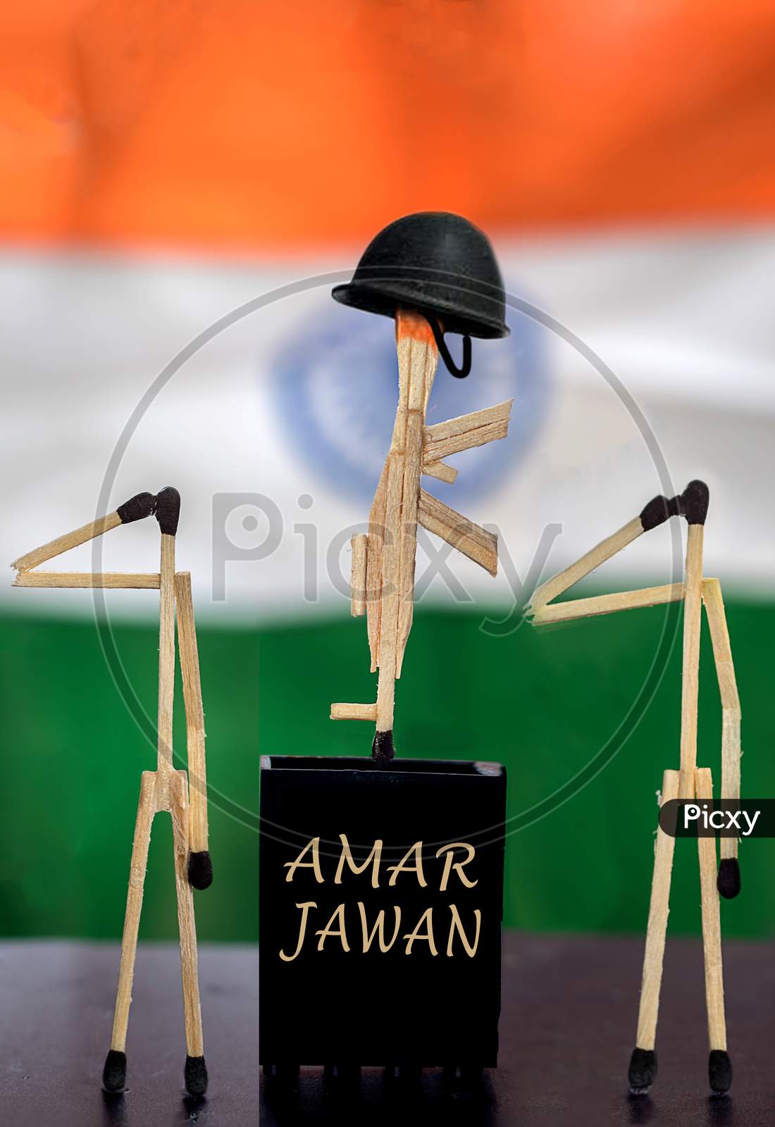 Creative Photography Of Amar Jawanusing Matches Stick