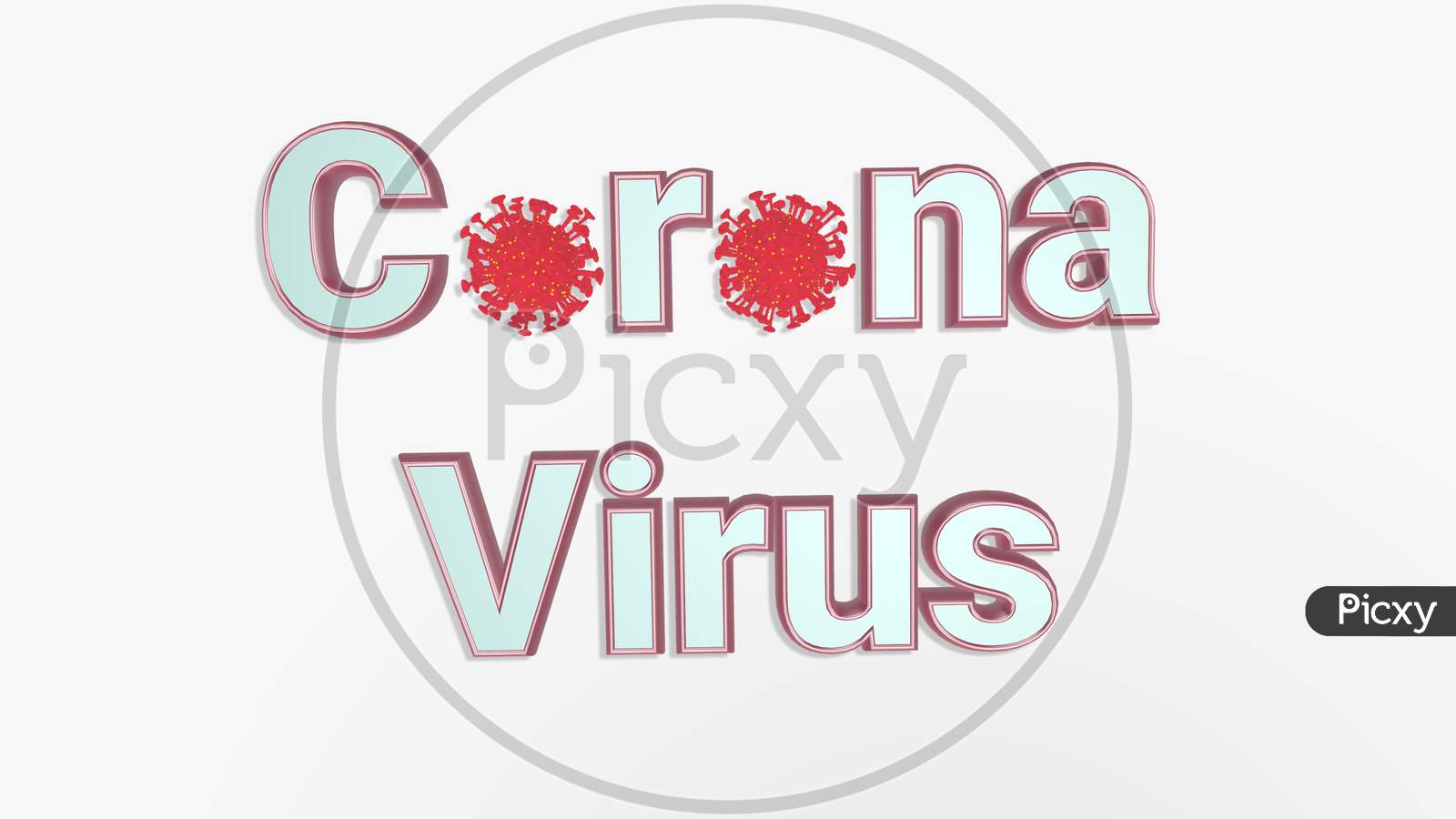 3D Render Corona Virus 2020. Wuhan Virus Disease, Virus Infections Prevention Methods Infographics. Infographic, Logo, Symbol & How To Prevent