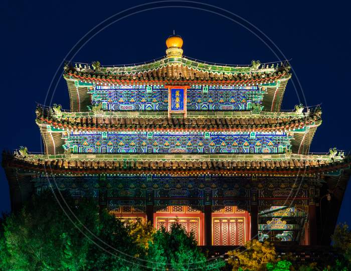 Wanchun Pavilion At Jingshan Park (Prospect Hill) In Beijing, China