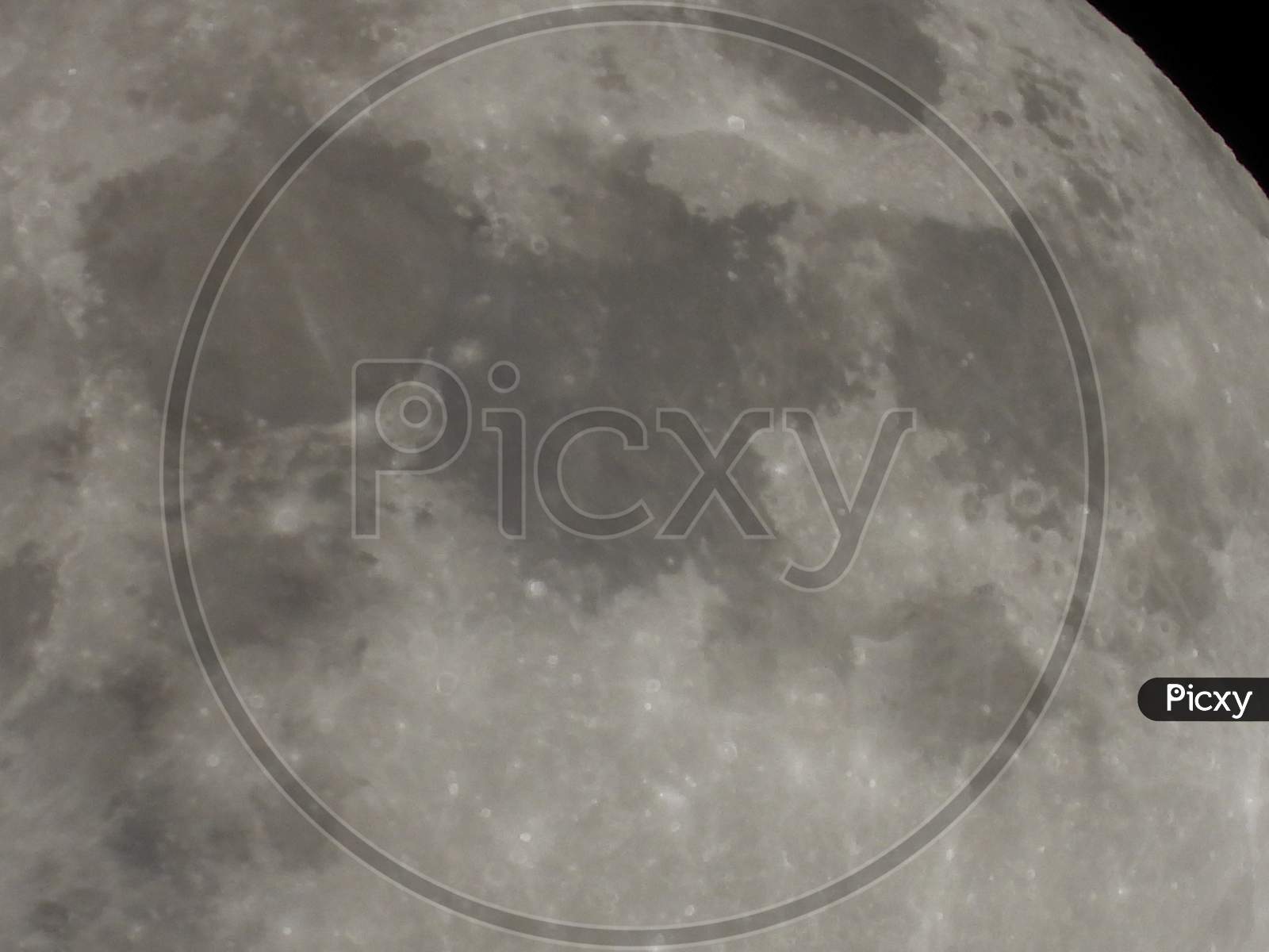 Full Moon Close Up View In Dark Night Full Zoom 7
