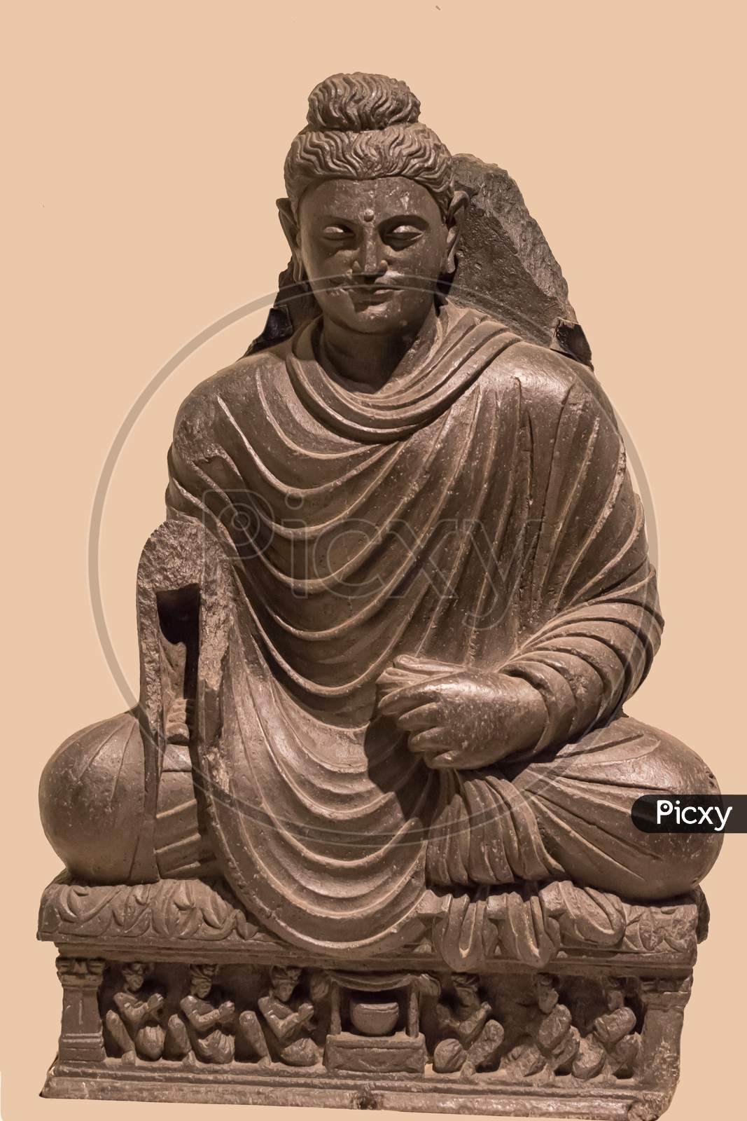 Archaeological Sculpture Of Buddha In Meditation From Indian Mythology
