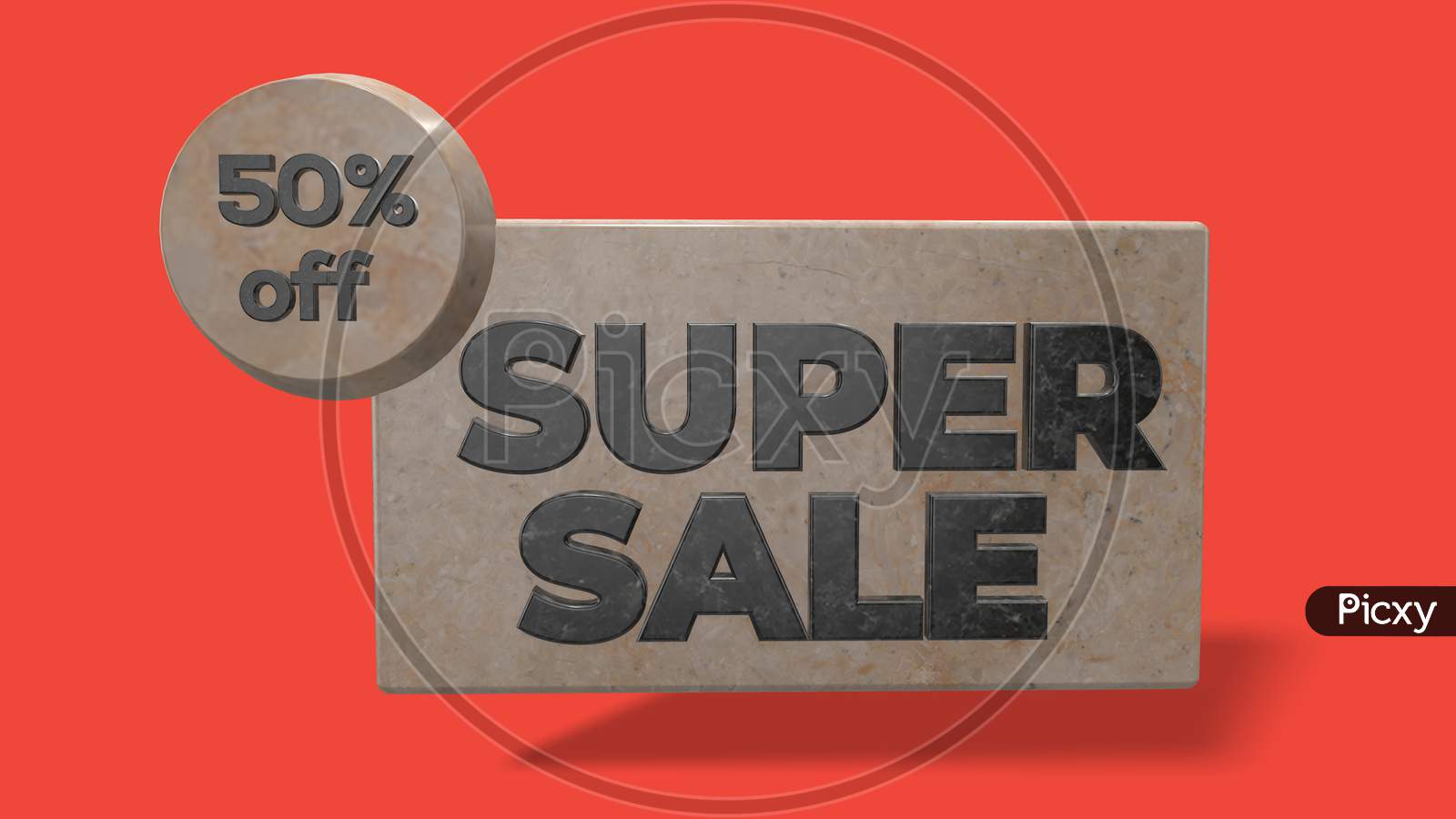 50% Off Super Sale 3D Render Use For Landing Page, Template, Ui, Website, Poster, Banner, Flyer, Background, Gift Card, Coupon, Label, Wallpaper,Sale Promotion,Advertising, Marketing