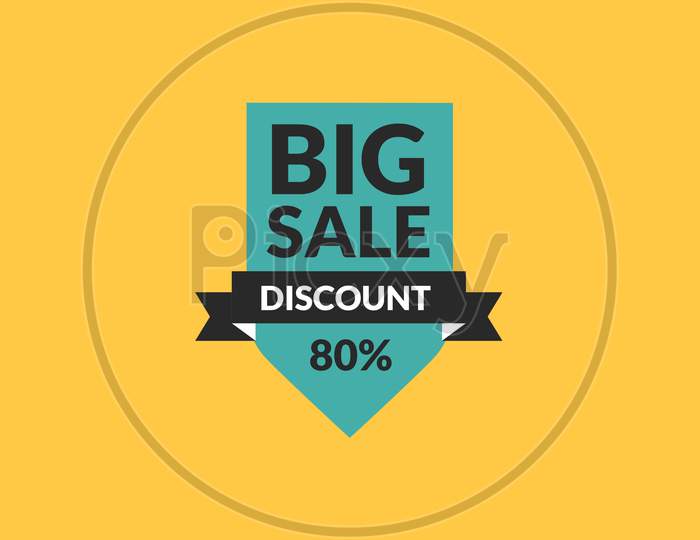 Big Sale Discount 80% Word Illustration Use For Landing Page, Template, Ui, Web, Poster, Banner, Flyer, Background, Gift Card, Coupon, Label, Wallpaper,Sale Promotion,Advertising, Marketing