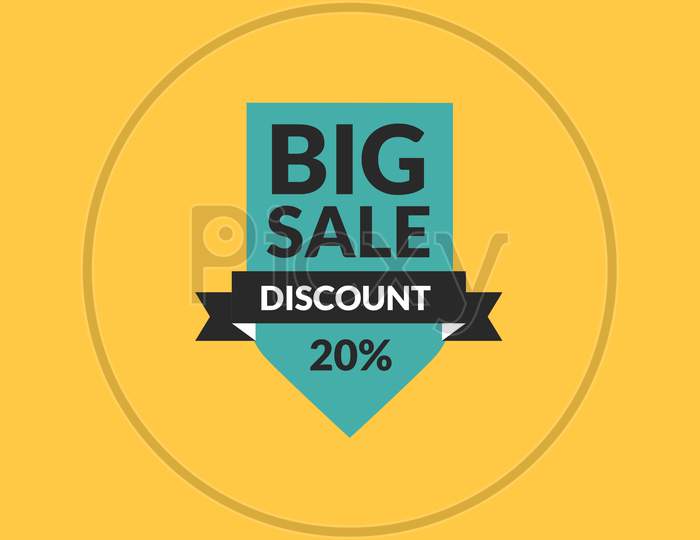 Big Sale Discount 20% Word Illustration Use For Landing Page, Template, Ui, Web, Poster, Banner, Flyer, Background, Gift Card, Coupon, Label, Wallpaper,Sale Promotion,Advertising, Marketing