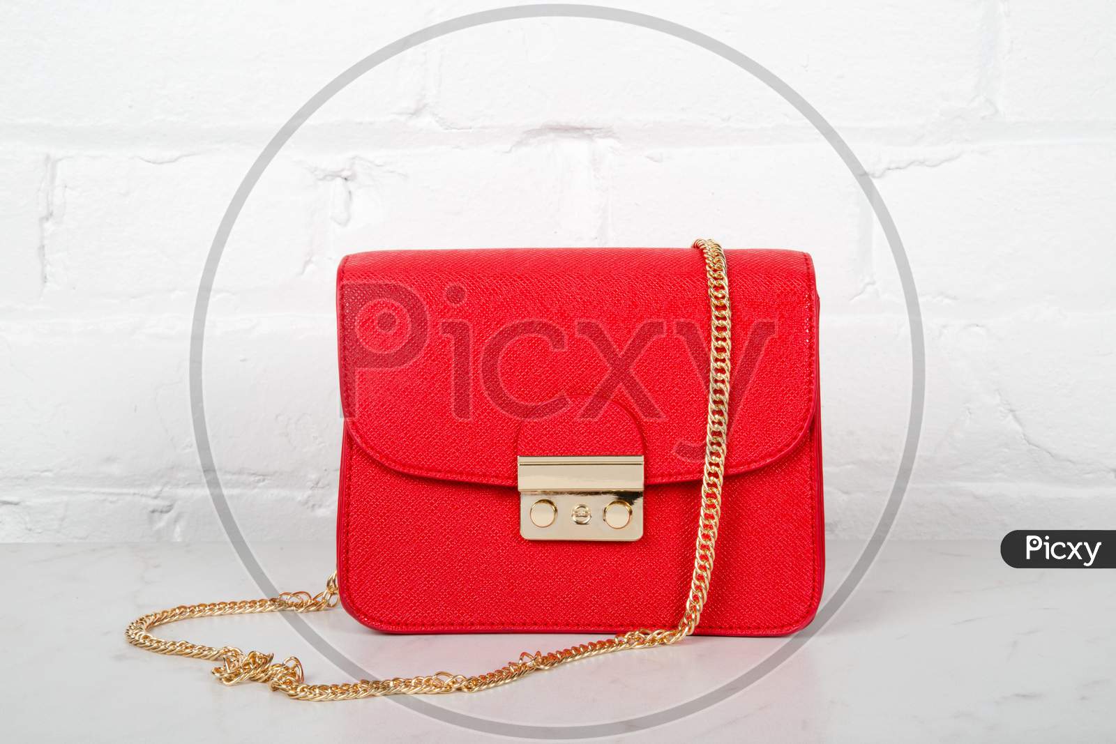 Red leather Handbag fashion accessory