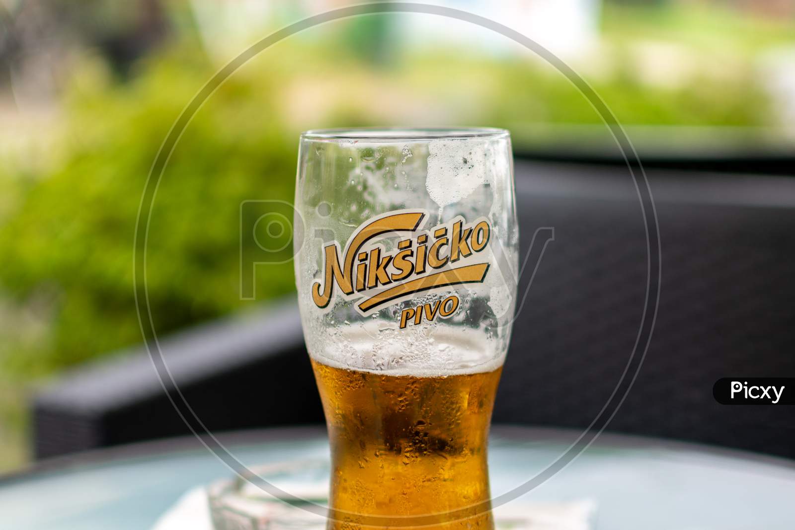 Glass Of Cold Niksic Beer, Served In A Restaurant In Belgrade, Serbia
