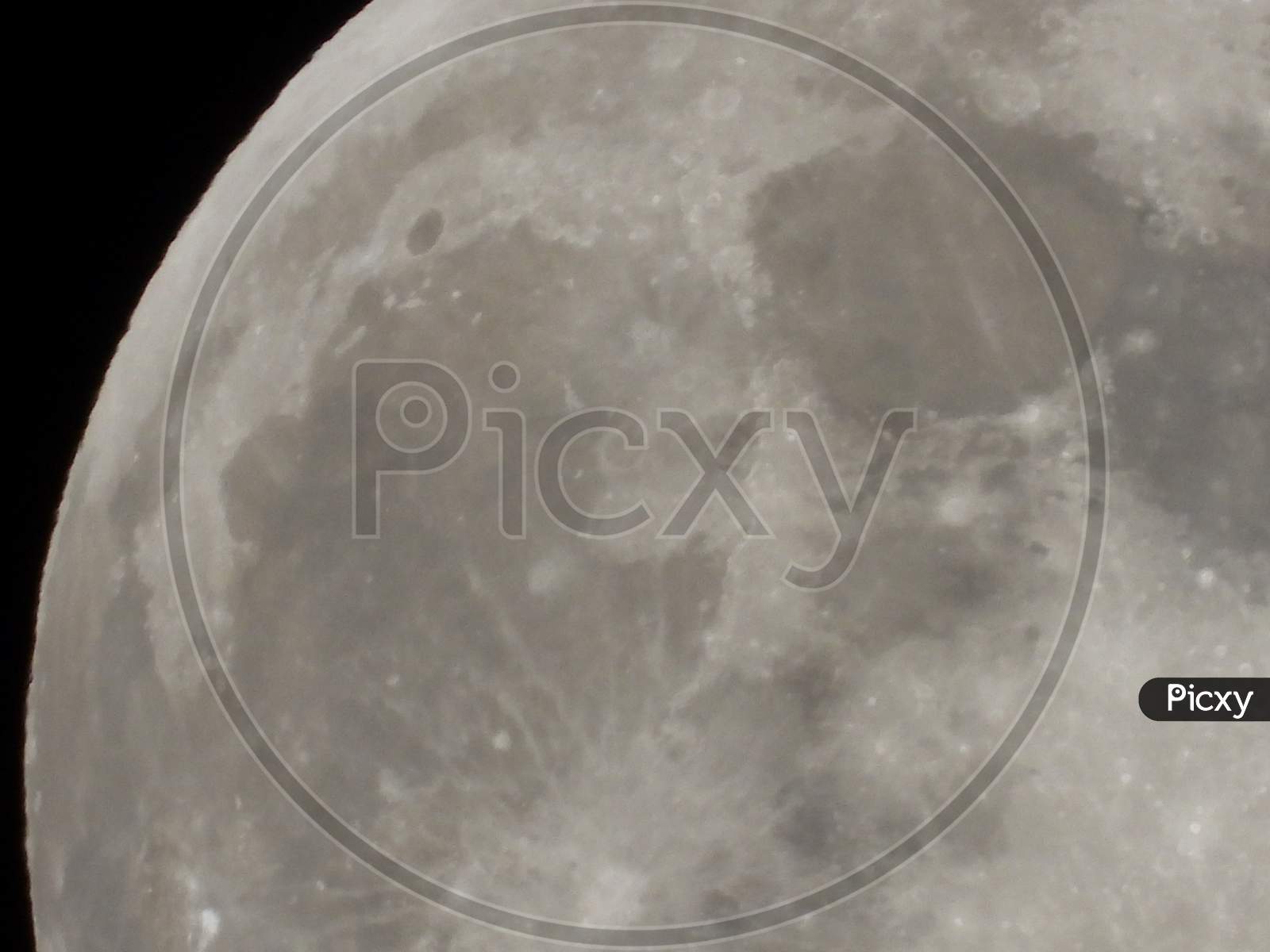 Full Moon Close Up View In Dark Night Full Zoom 8