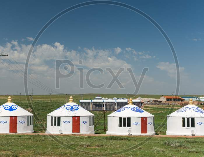 Yurt Tents In Inner Mongolia Province Of China