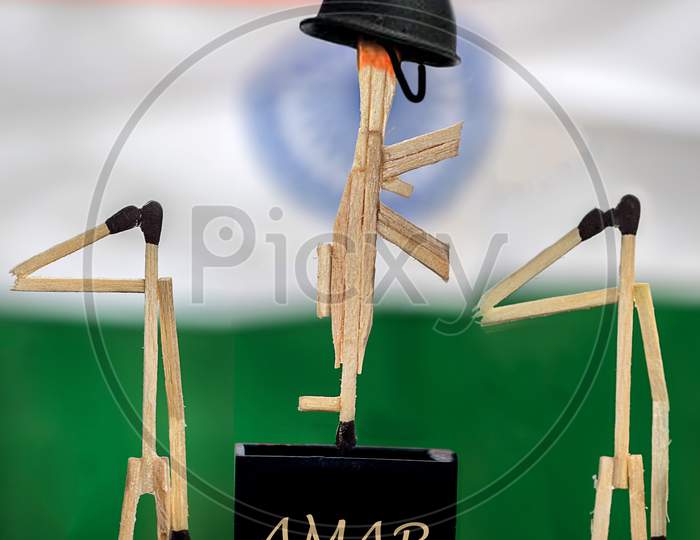 Creative Photography Of Amar Jawanusing Matches Stick