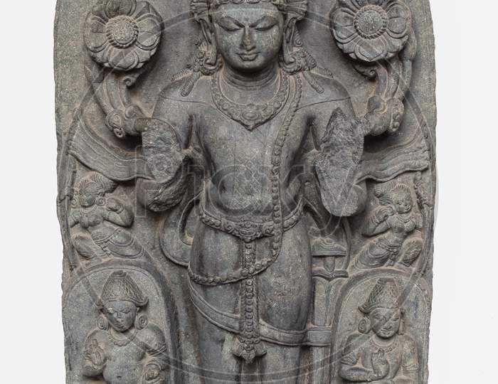 Archaeological Sculpture Of Surya From Tenth Century, Basalt, Bihar