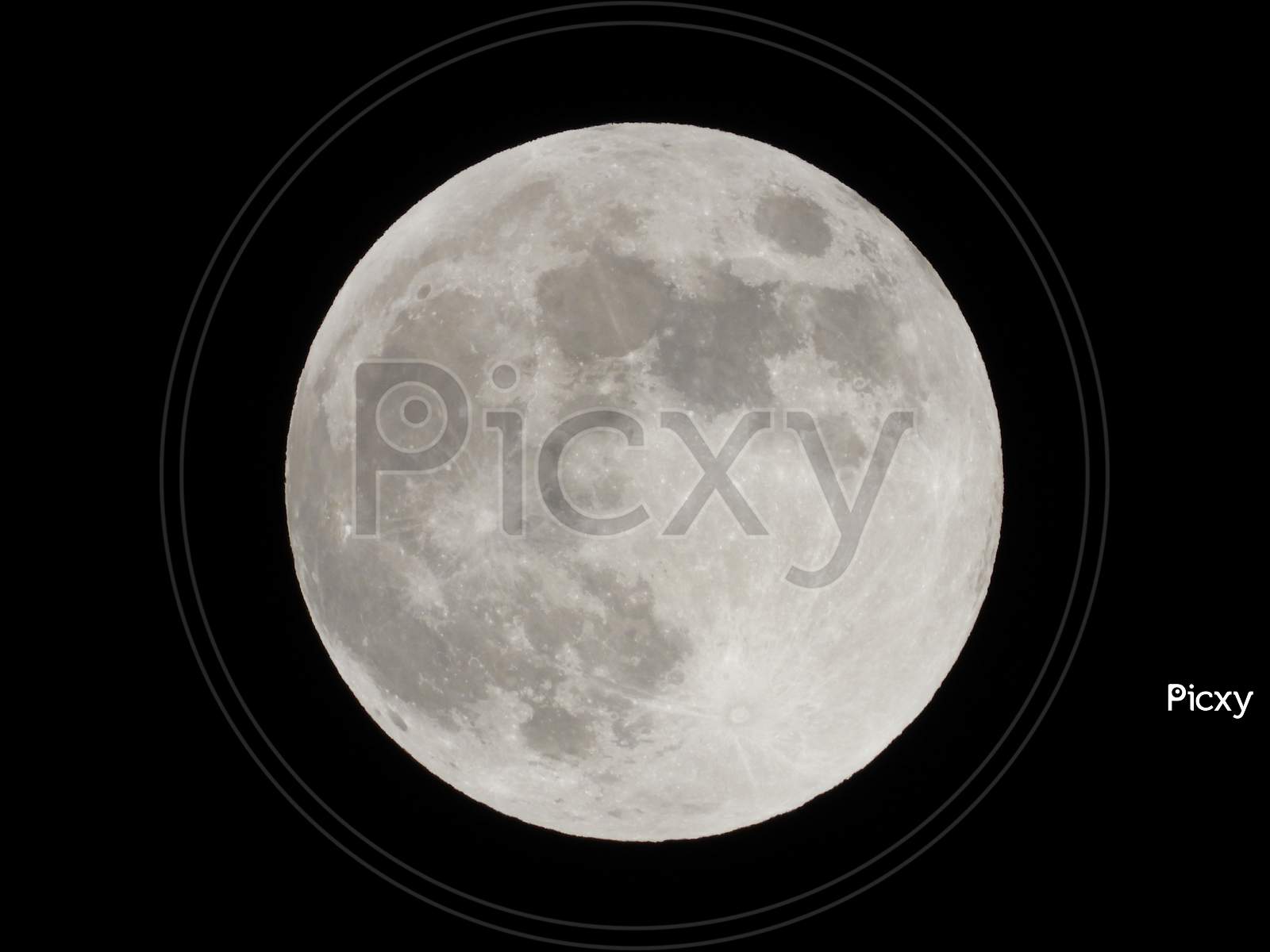 Full Moon Close Up View In Dark Night Full Zoom 4