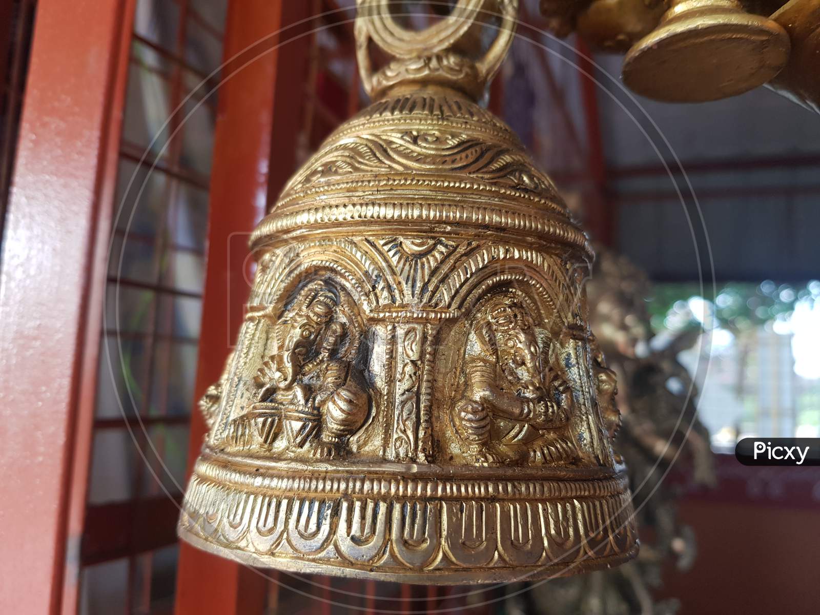 Brass God Figures Bell Big