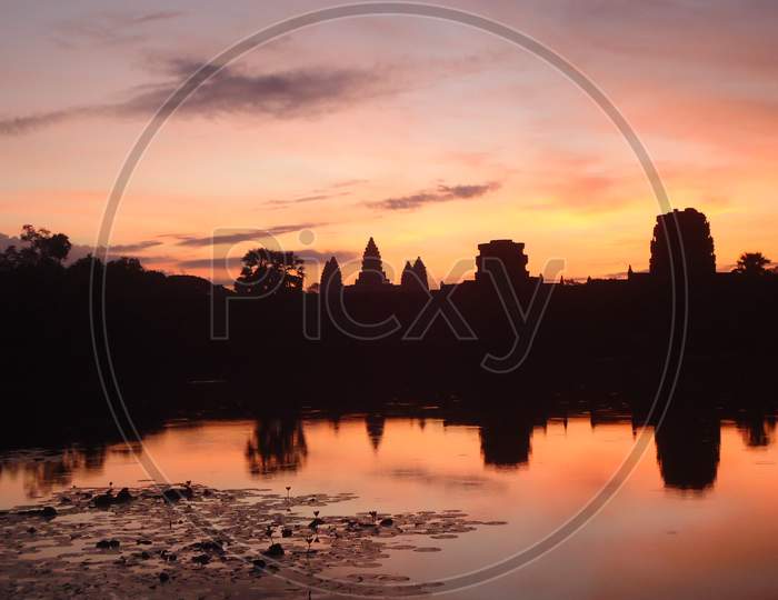 View Of Angkor Wat Temple At The Of Sunrise
