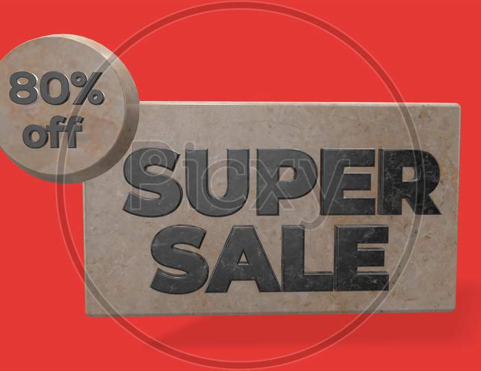 80% Off Super Sale 3D Render Use For Landing Page, Template, Ui, Website, Poster, Banner, Flyer, Background, Gift Card, Coupon, Label, Wallpaper,Sale Promotion,Advertising, Marketing