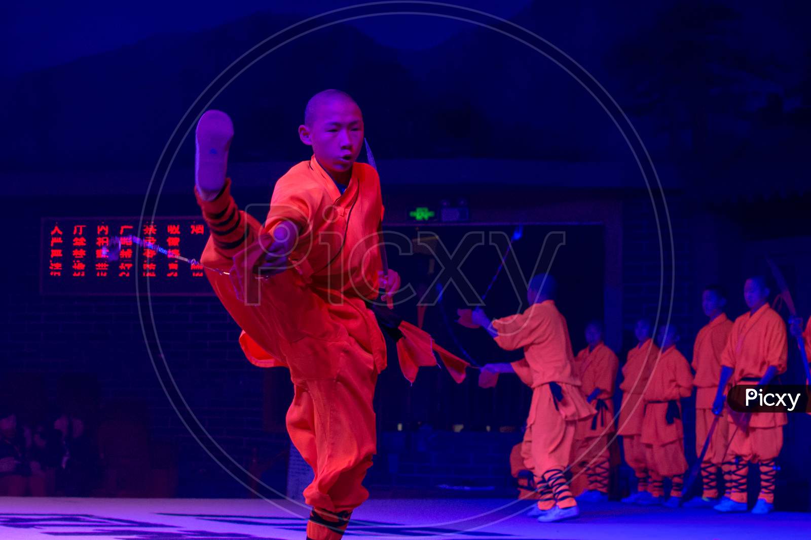 Shaolin Kung Fu Demonstration By Young Apprentices At The Shaolin Temple