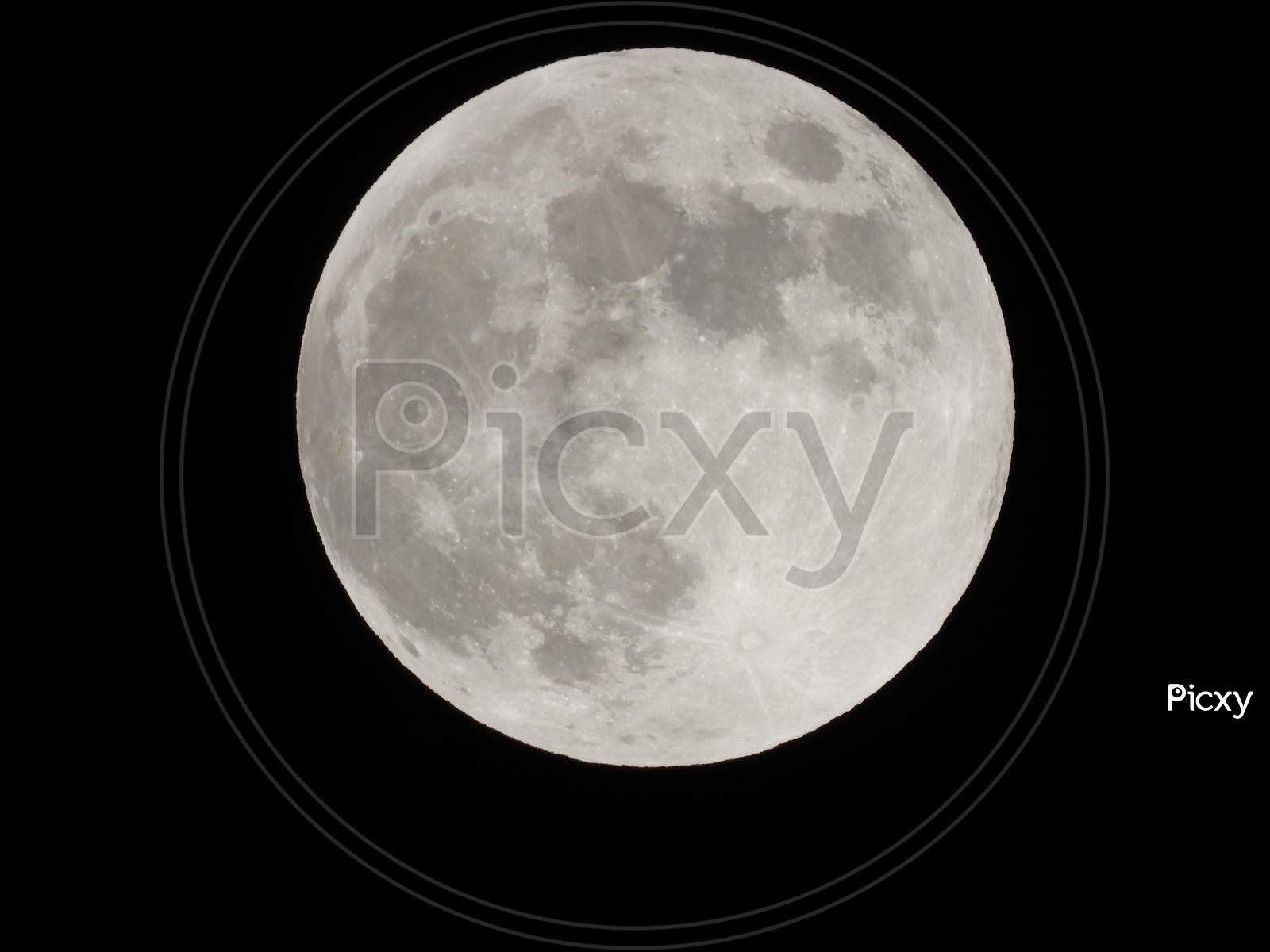 Full Moon Close Up View In Dark Night Full Zoom 3
