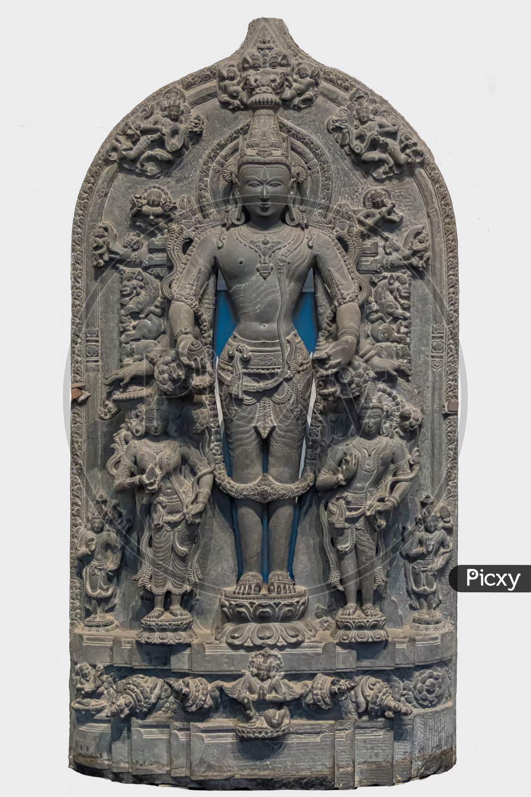 Archaeological Sculpture Of Vishnu From Indian Mythology