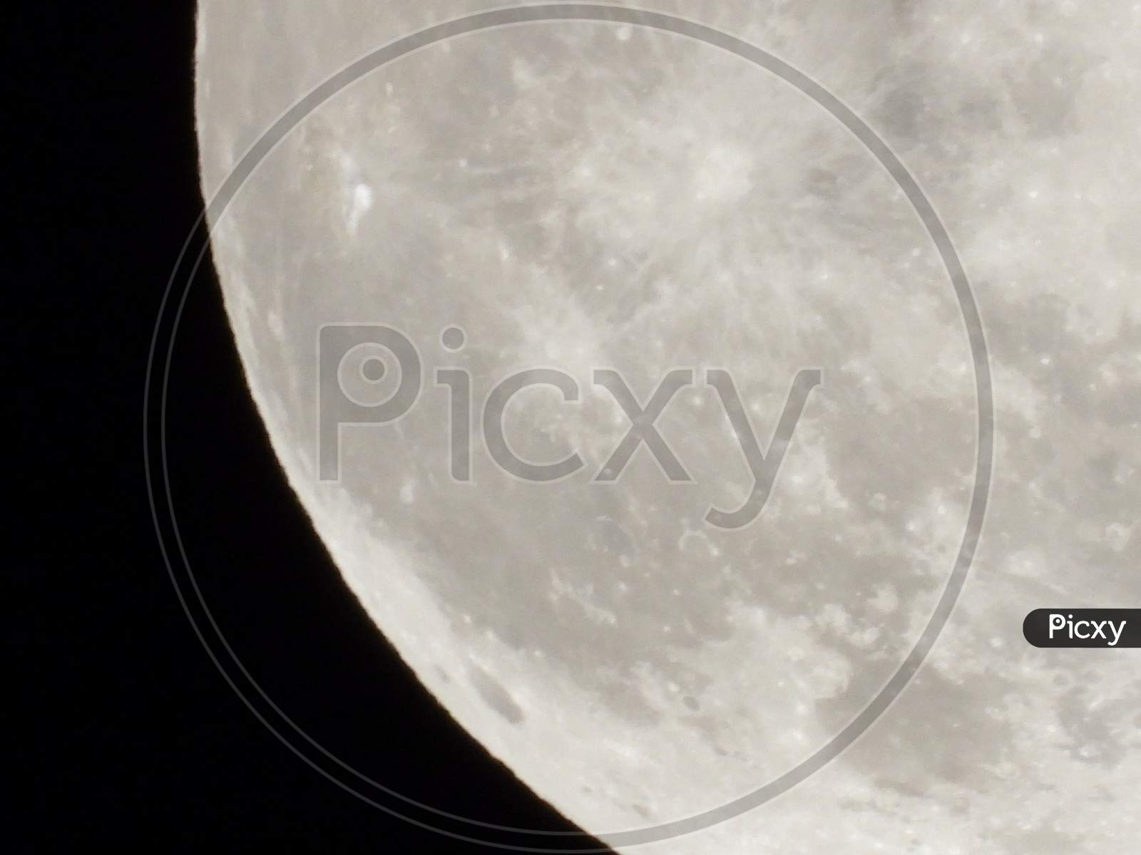 Full Moon Close Up View In Dark Night Full Zoom 9
