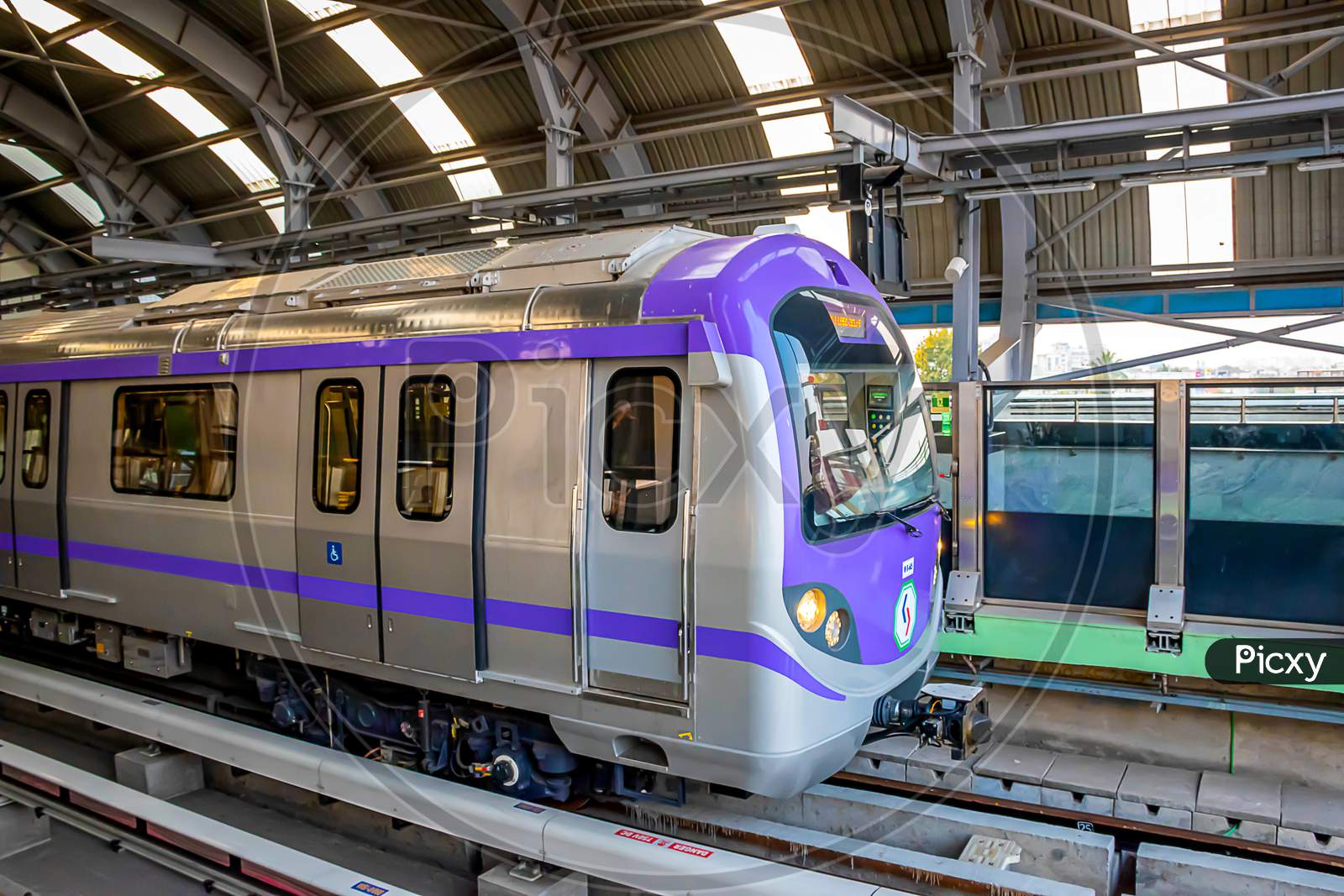 Metro Train Arriving In The Platform Of Kolkata East West Metro System In Kolkata On 18Th January 2020