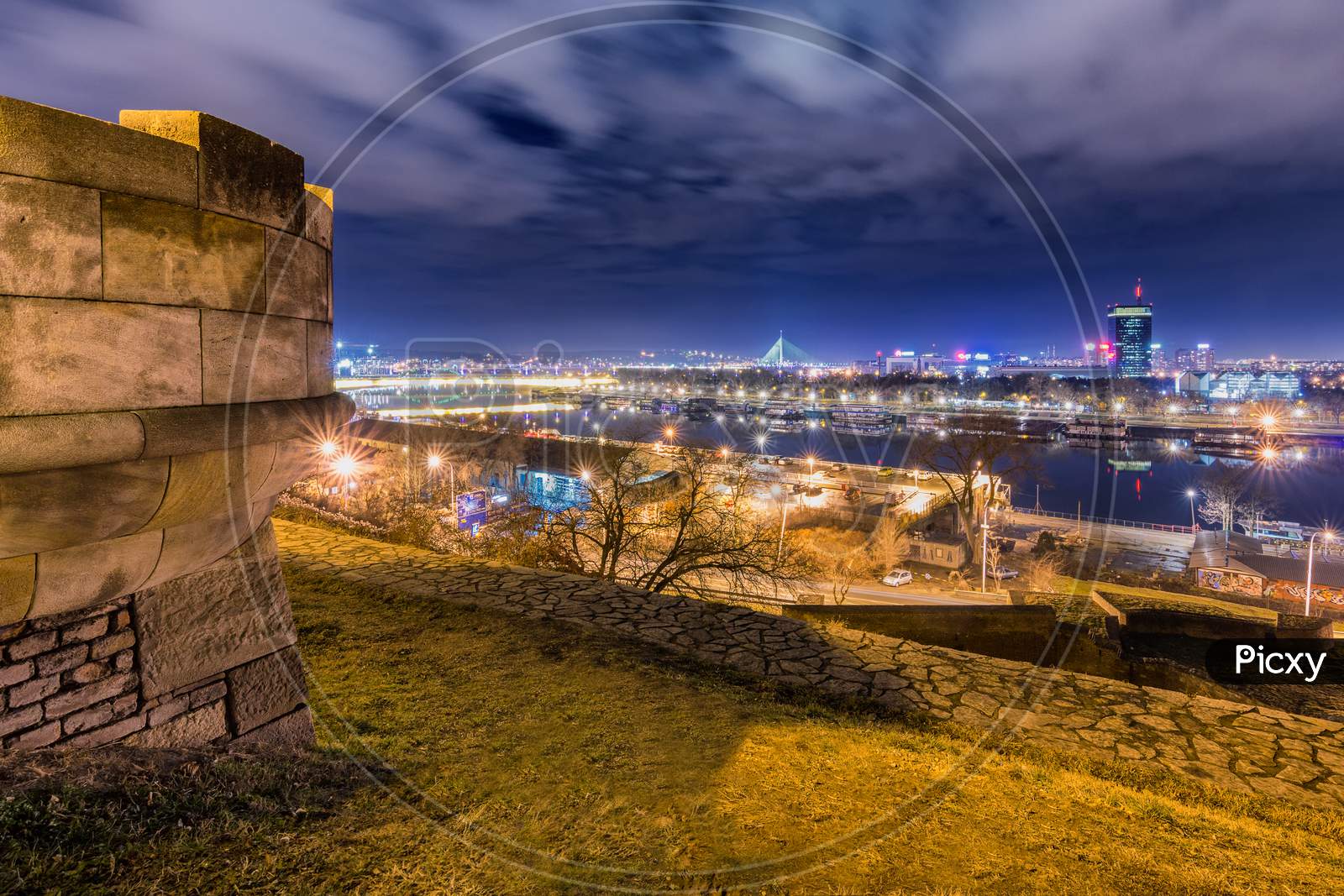 View From The Belgrade Fortress At The New Belgrade Municipality In Serbia