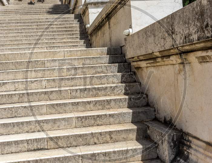 Rome, Italy - 23 June 2018: Stairs Leading Towards Tomb Of The Unknown Soldier In Rome,Italy