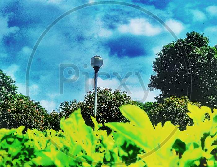 Lamp photo in a park