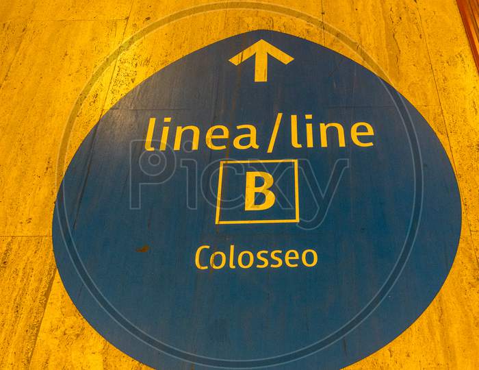 Rome, Italy - 23 June 2018: Colosseum Subway Station Termini In Rome,Italy