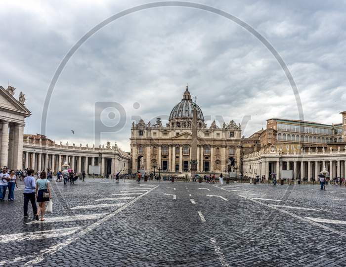 Vatican City, Italy - 23 June 2018: Saint Peters Basilica At St. Peter'S Square In Vatican City