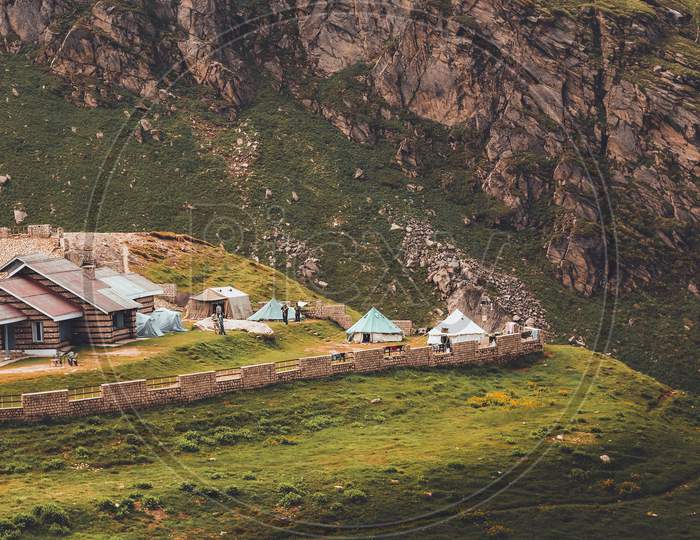 House under the Mountains at Rohtang pass