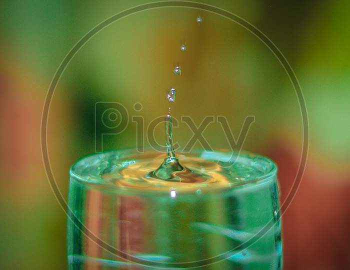 Water drop with blur background
