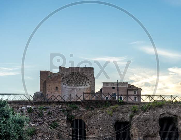 Rome, Italy - 24 June 2018: The Ancient Ruins At The Roman Forum, Palatine Hill In Rome