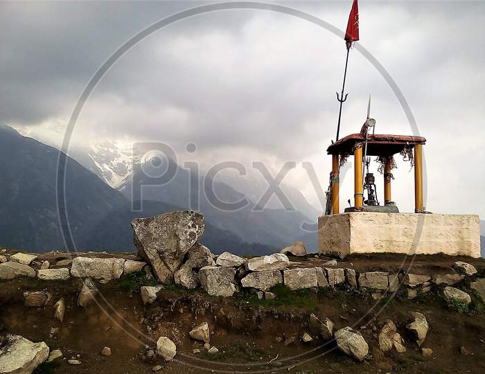 A temple on the top of Triund Hill